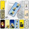 JM28 Cute Minions Black Soft Case for iPhone 16 15 Plus 14 13 Pro 8 SE XR XS Max P30 Nova 5T Y5P Y6 Y7 Y8P Y9 Realme C30 C33 C31 VIVO Y36 V27