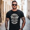 Rok Amerika Retro Motosikl Bosilgan Keng Kesimli Futbolka Yangi Katta O'lchamli Qisqa Yengli Toza Paxtadan Tikilgan Futbolka Erkaklar va Ayollar uchun Top Tee