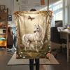 1PC Retro pastoral style Print FlAannel Blanket, High quality Comfortable for All Seasons, Home Decor, Warmth and Comfort