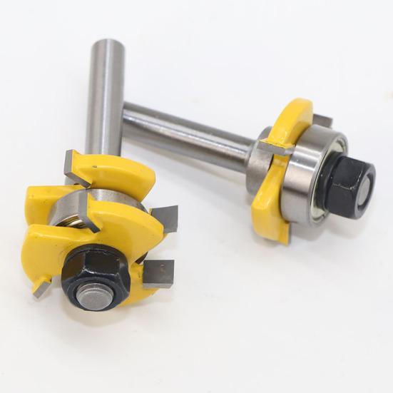 2 шт. 1/4 дюйма Т-образный хвостовик с пазом для паза и фрезы, набор режущих инструментов по дереву