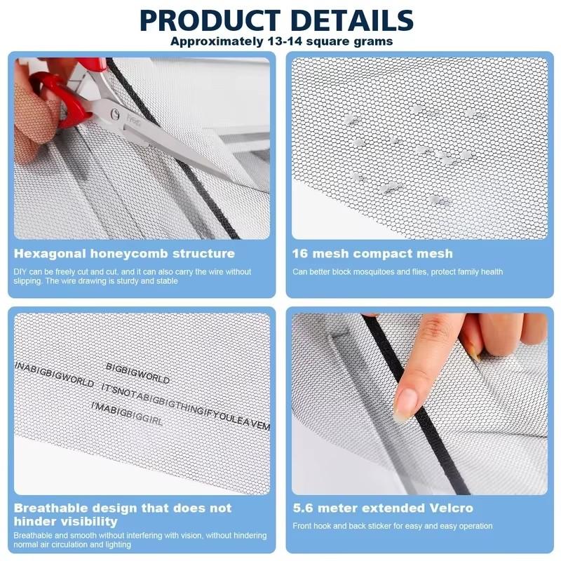 Простая противомоскитная сетка, не требующая пробивания отверстий, оконная сетка самоклеящегося типа, противомоскитные экраны, домашний текстиль, сад