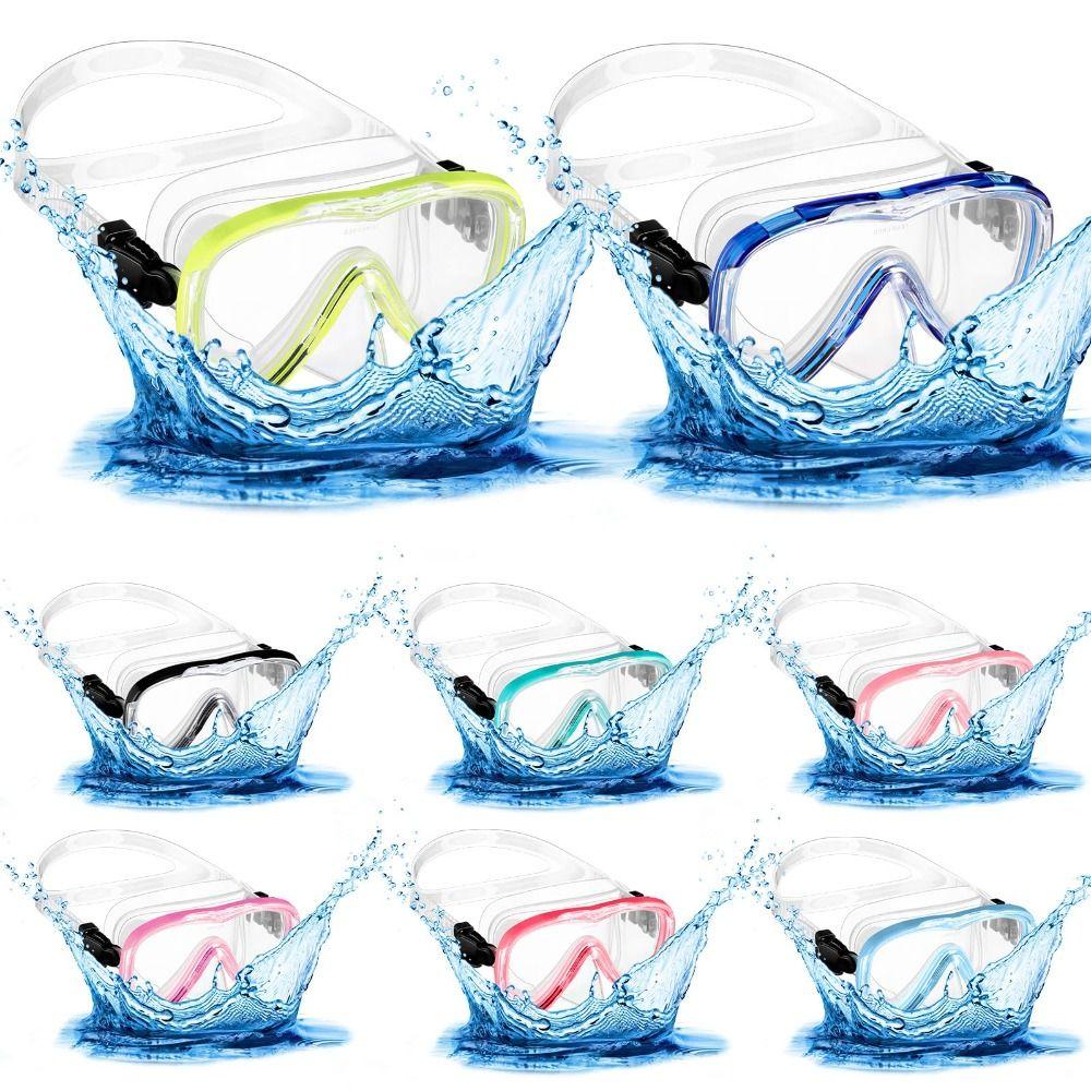 PC Glass Kids Swim Goggles with Nose Cover Snorkel Swimming Goggles Child Diving Mask  3-8Year Olds