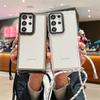 Противоударный ремешок для телефона Samsung Galaxy S24 Ultra S23 Plus S22 S21 S20 FE A24 A54 A14 ремешок через плечо прозрачный чехол