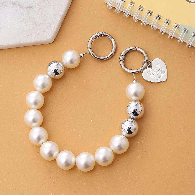 Модный женский чехол для телефона DIY с жемчужной цепочкой и подвеской из кристалла против падения