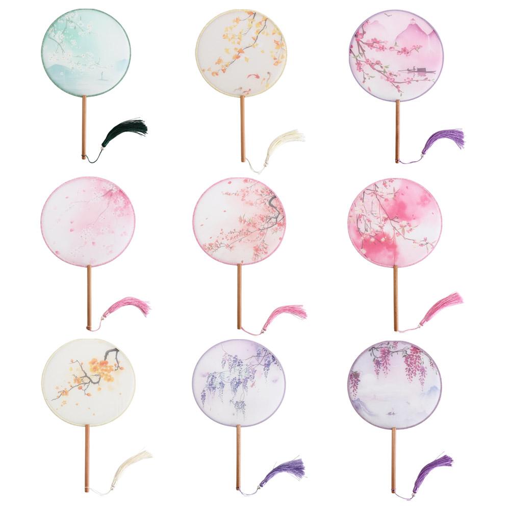 with Pendant Embroidery Fan Handheld Silk Fan Ink Painting Chinese Style Fan  Home Decor