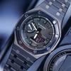 Casio Мужские часы с двойным дисплеем (жидкокристаллический/аналоговый) Серия Черные часы GA-2100-7A-