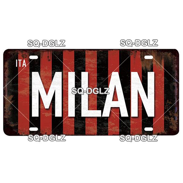 [SQ-DGLZ] Итальянский городской номерной знак, металлический знак, винтажная табличка, жестяная вывеска, настенный декор, декор для бара, плакат с флагом DULIN/ROMA/MILAN