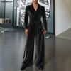INCERUN Зима Осень Мужской Пиджак из Бархата с Заостренными Лацканами и Длинными Рукавами, Длинные Брюки, Повседневные Наряды, Комплекты из Двух Предметов