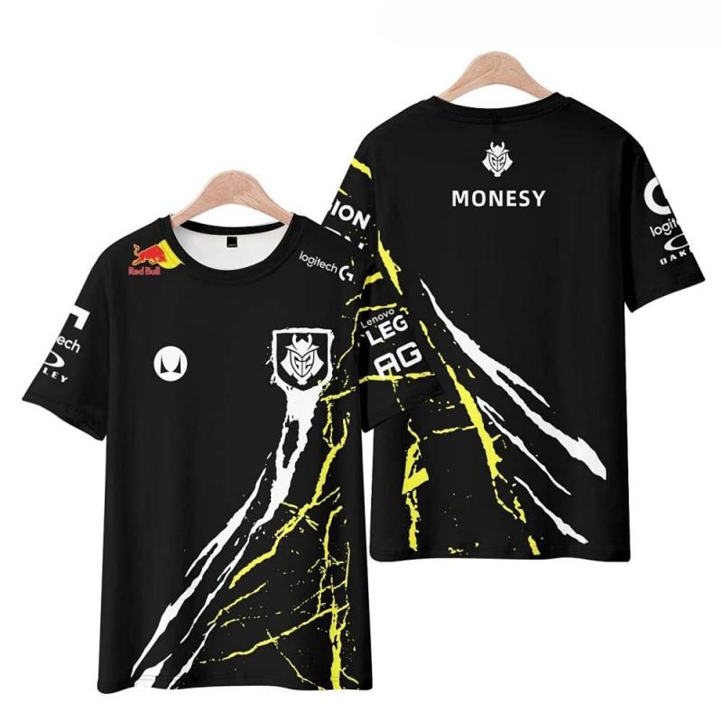 Мужская футболка G2 Esports Чемпионат S12 Свободный крой Повседневная с коротким рукавом С 3D-печатью