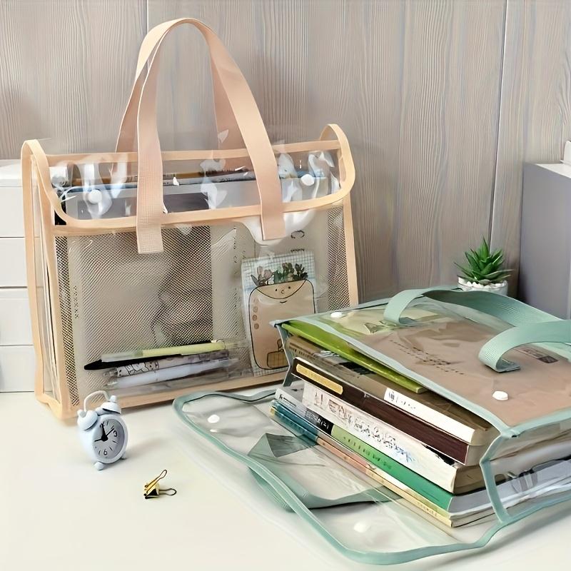 Large transparent PVC file folder, Expandable portable document organizer for school & office