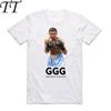 2019 Мужская футболка с принтом Геннадия Головкина GGG, модная, белая, с короткими рукавами, с круглым вырезом, летняя, повседневная, для фитнеса, ММА, боксерская футболка