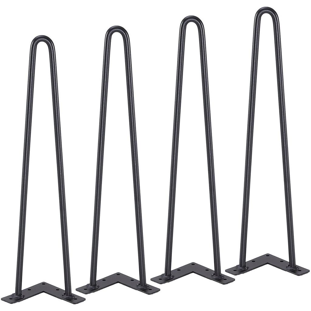 482.6MM Hairpin Furniture Legs, Metal Home DIY Projects for Nightstand, Coffee Table, Desk, 226.8KG Load Capacity with Rubber Floor Protectors, Metal