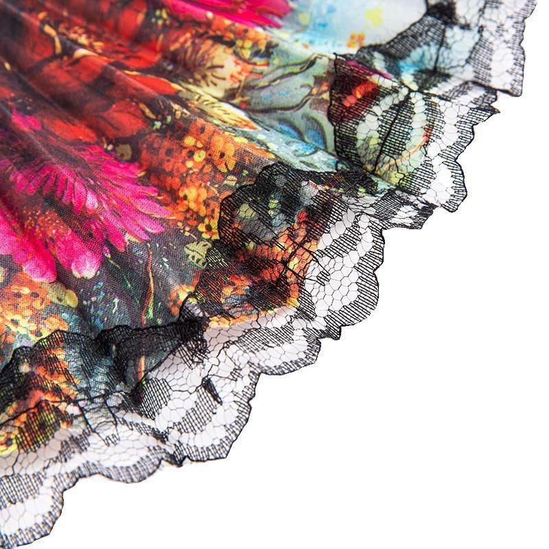 1 шт. Пластиковый складной веер с цветами, поделки, цветочный ручной танцевальный веер в испанском стиле, украшение для свадебной вечеринки, кружевной веер