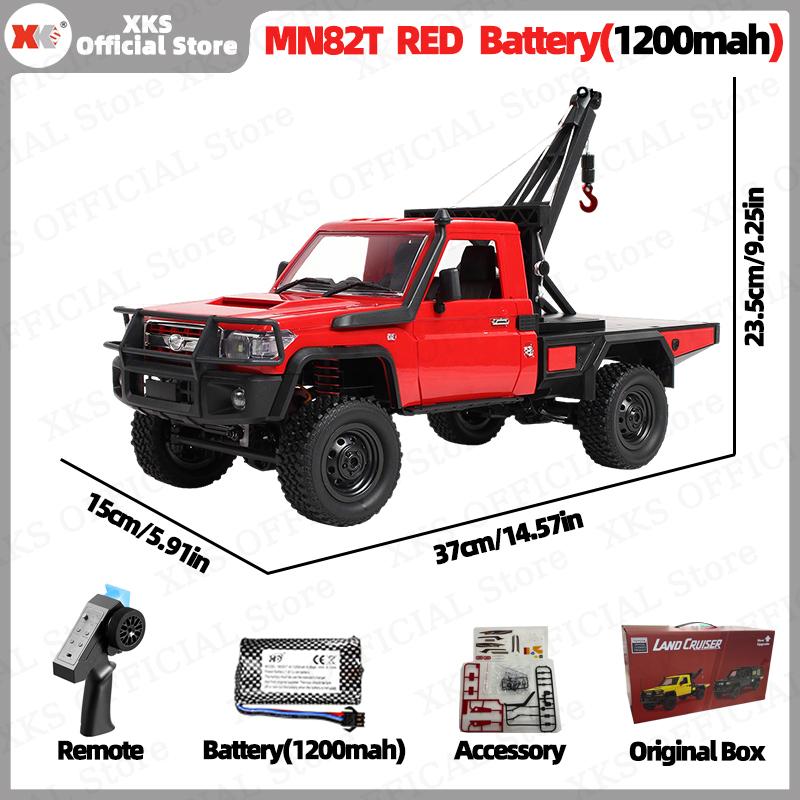 Xks Mn82T Lc79 1:Радиоуправляемая машина масштаба 1/12 4WD 2.4G с дистанционным управлением, пикап с краном - Внедорожная игрушка для лазания для детей, рождественский подарок