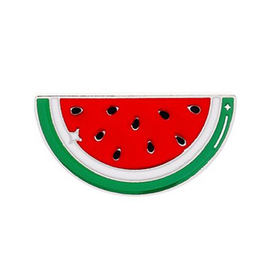 Брошь-булавка, легкий цинковый сплав, значок в форме арбуза, гладкая поверхность, лазерная резка, дизайн, булавка, аксессуар для лацкана