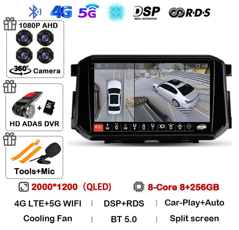 Android 14 Carplay Auto 4G+WIFI для Nissan Terra Xterra 2018 2019 2020-2022 Автомобильный радиоприемник Мультимедиа Видеоплеер GPS 360 Камера DSP