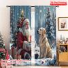 2pcs 2D Flat Printing Merry Christmas Popular Drapes Santa Dog Christmas Gift Polyester Without Electricity 0 for Outdoor and