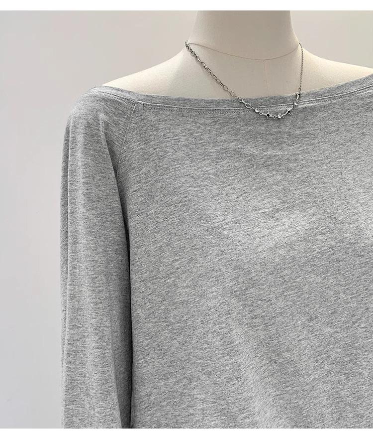 Женская хлопковая футболка с открытыми плечами и длинными рукавами, коллекция весна/осень/зима 2025