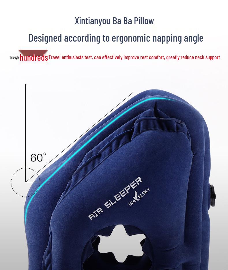 Портативная надувная подушка для шеи для путешествий, офиса и автомобилей - для дальних поездок, высокоскоростных поездов и сна