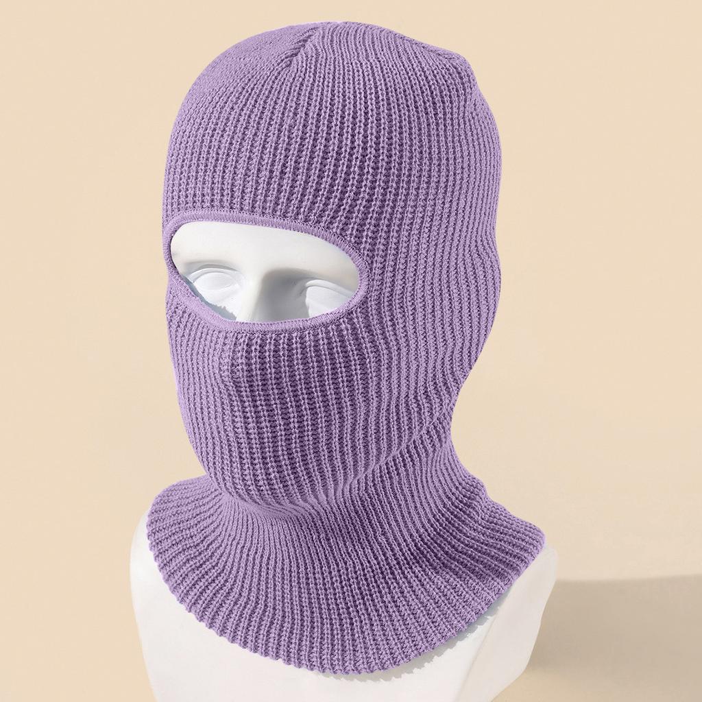 1-Hole Ski Mask Knitted Face Cover Adult Winter Balaclava Full Face Mask For Winter Outdoor Sports