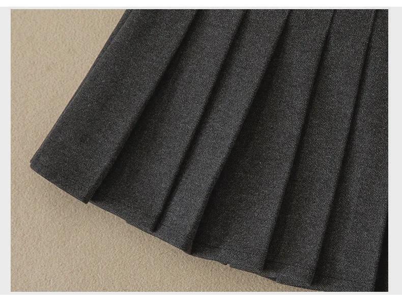 Юбка из шерстяной ткани для девочек на весну, осень и зиму — универсальная короткая юбка для школьников среднего и старшего возраста