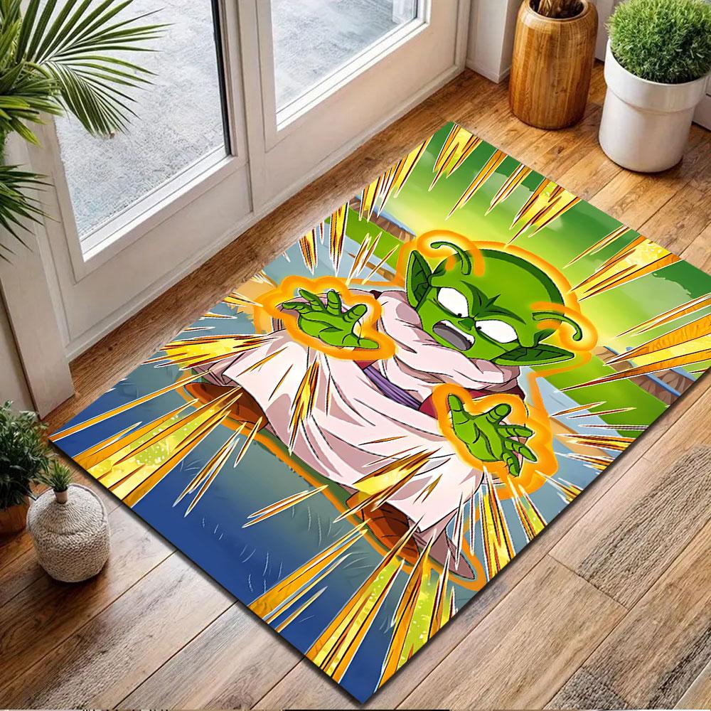 "Green Alien with Energy Aura Design" Patterned carpet, non slip mat suitable for living room and bedroom sofas
