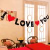 3M Баннер из нетканого материала "Я ЛЮБЛЮ ТЕБЯ" с красными сердечками, свадебный декор, гирлянда KTY