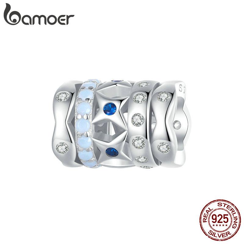 BAMOER Стерлингового Серебра 925 пробы Радуга Медуза Очарование Хвост Русалки Подвеска Мечта Океан Бусины Подходит DIY Браслет Ожерелье Ювелирные Изделия Сделать