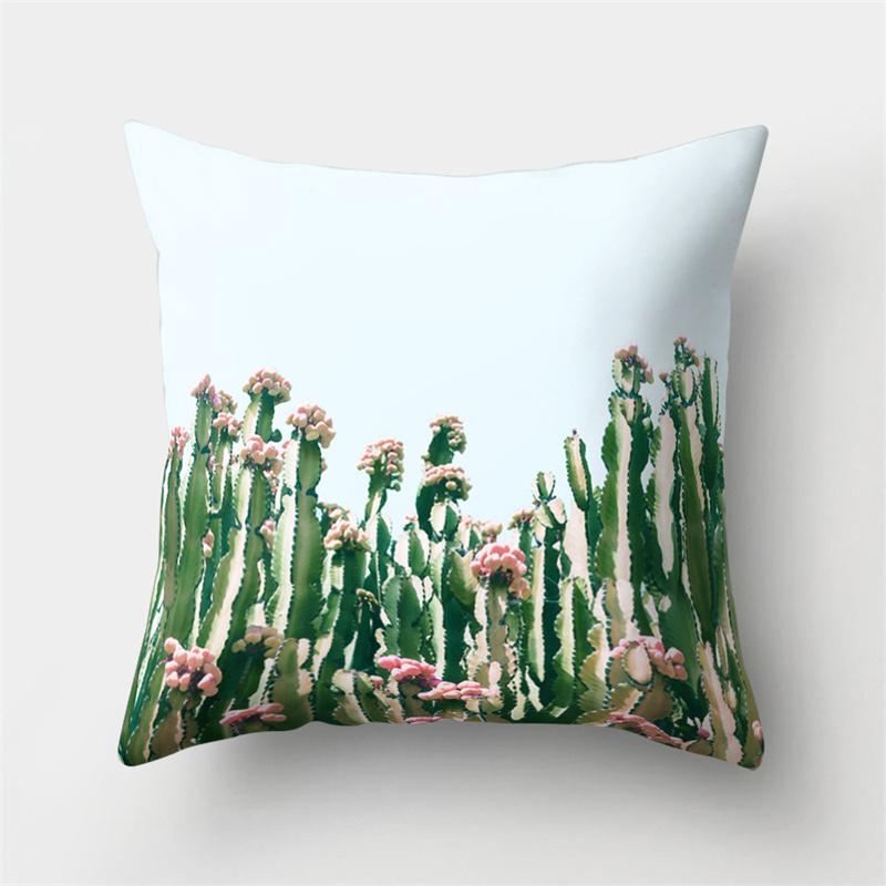 Green Tropical Plant Pillowcase Leaves Cushion Cover Sofa Lumbar Pillow Home Decor Pillowcase