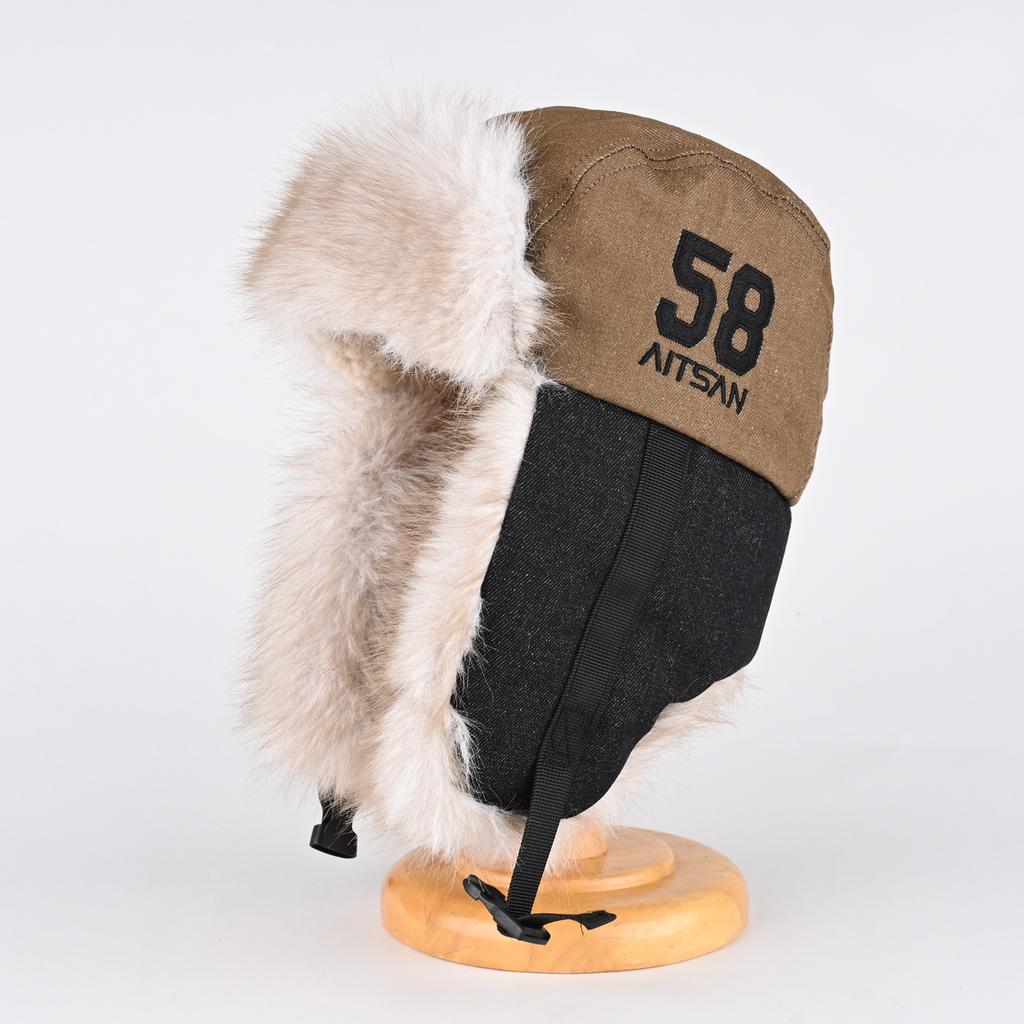 Корейская версия джинсовой шапки с сочетанием цветов для мужчин и женщин, зимняя теплая хлопковая шапка с защитой ушей, утолщенная плюшевая шапка-авиатор