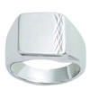 Men's Silver 'Charles' Silver Signet Ring (rhodium) - 13x12mm