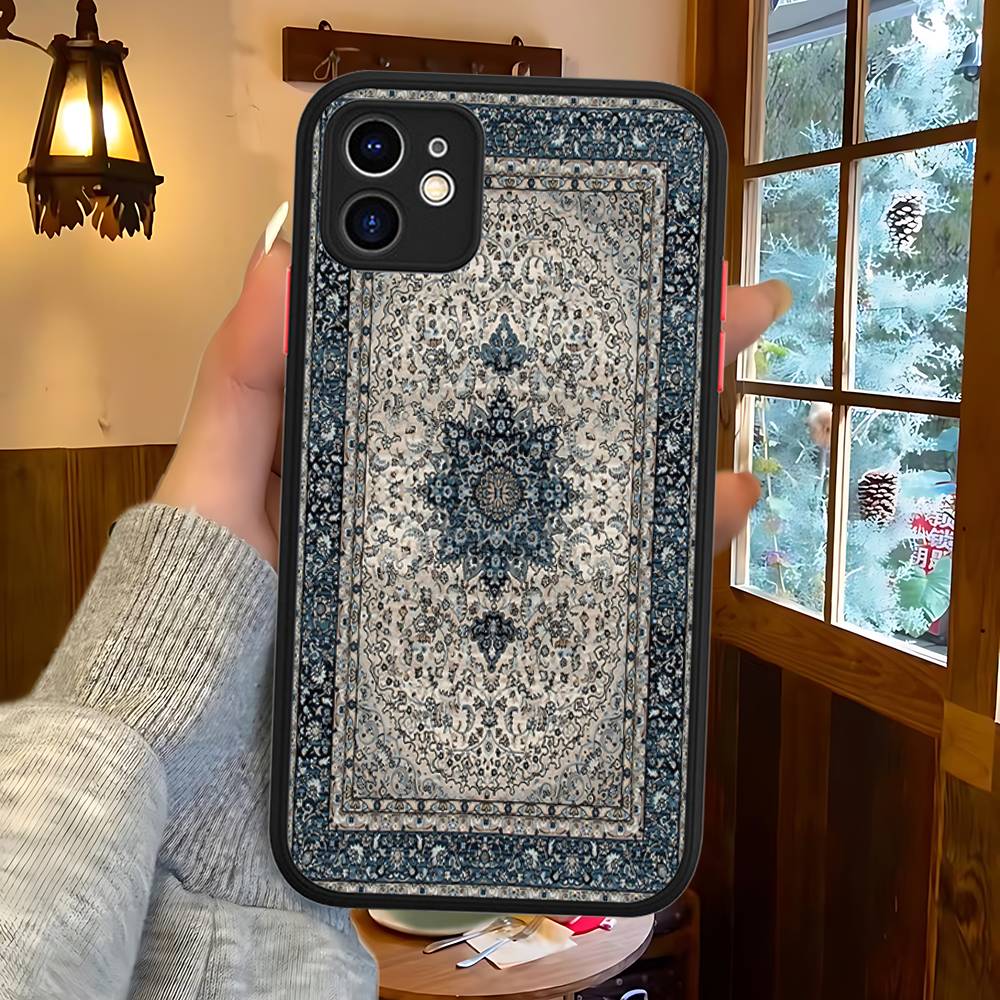Чехол для телефона с цветочным узором в стиле персидского ковра для IPhone 15 14 13 12 11 Pro Max X XS MAX Plus, матовый, мягкая задняя крышка