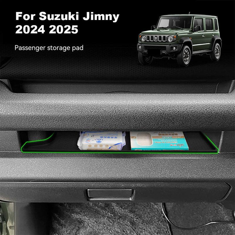 Правый привод для Suzuki Jimny 2024 2025 Силиконовый коврик для хранения на стороне пассажира Противоскользящая защитная накладка Аксессуары для интерьера автомобиля Черный