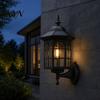 Automatic Dusk To Dawn Solar Light Vintage Wall Light, Motion Sensor Outdoor Sconce with Glass European Style Lamp Shade, Waterproof Garden
