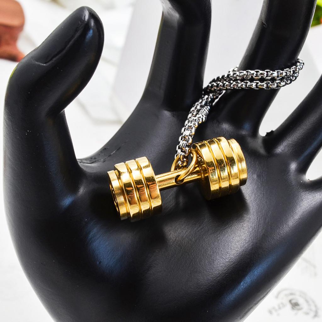 Ожерелье Temu Shein с подвеской в виде мультяшной гантели для хип-хоп моды и мужского подарка