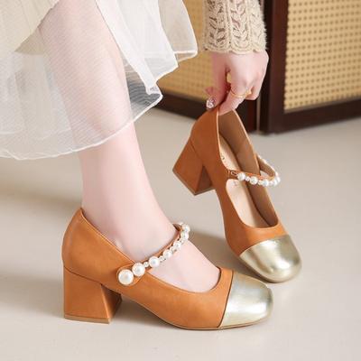 Женская кожаная обувь Элегантные туфли принцессы с бантами Стильные шикарные и универсальные детские праздничные каблуки черного и белого цвета