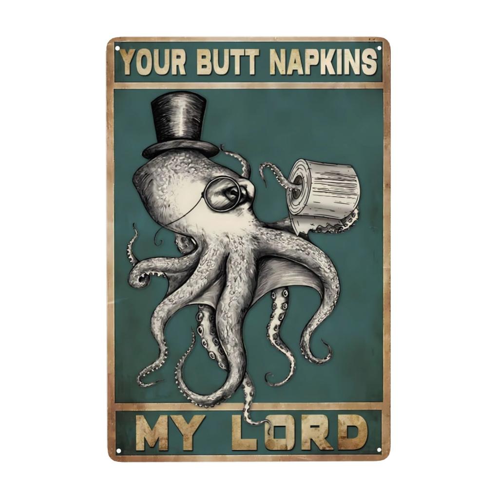 Funny Octopus Metal Sign Everything Will Kill You Choose Something Fun Sign Vintage Bar Kitchen Home Wall Decor 12x8 Inch