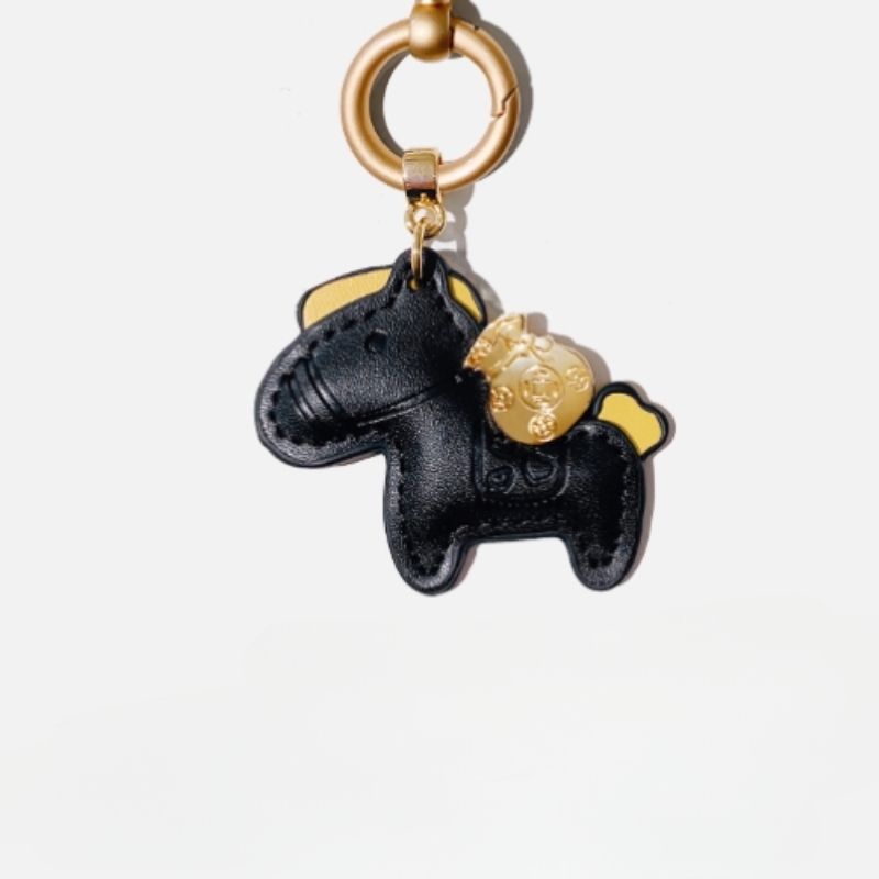 Women's Bag Charm Decoration Bag Pendant Cartoon Rocking Wooden Horse Women's Leather Bag Charm Key Chain Cute Bag Accessories Gifts