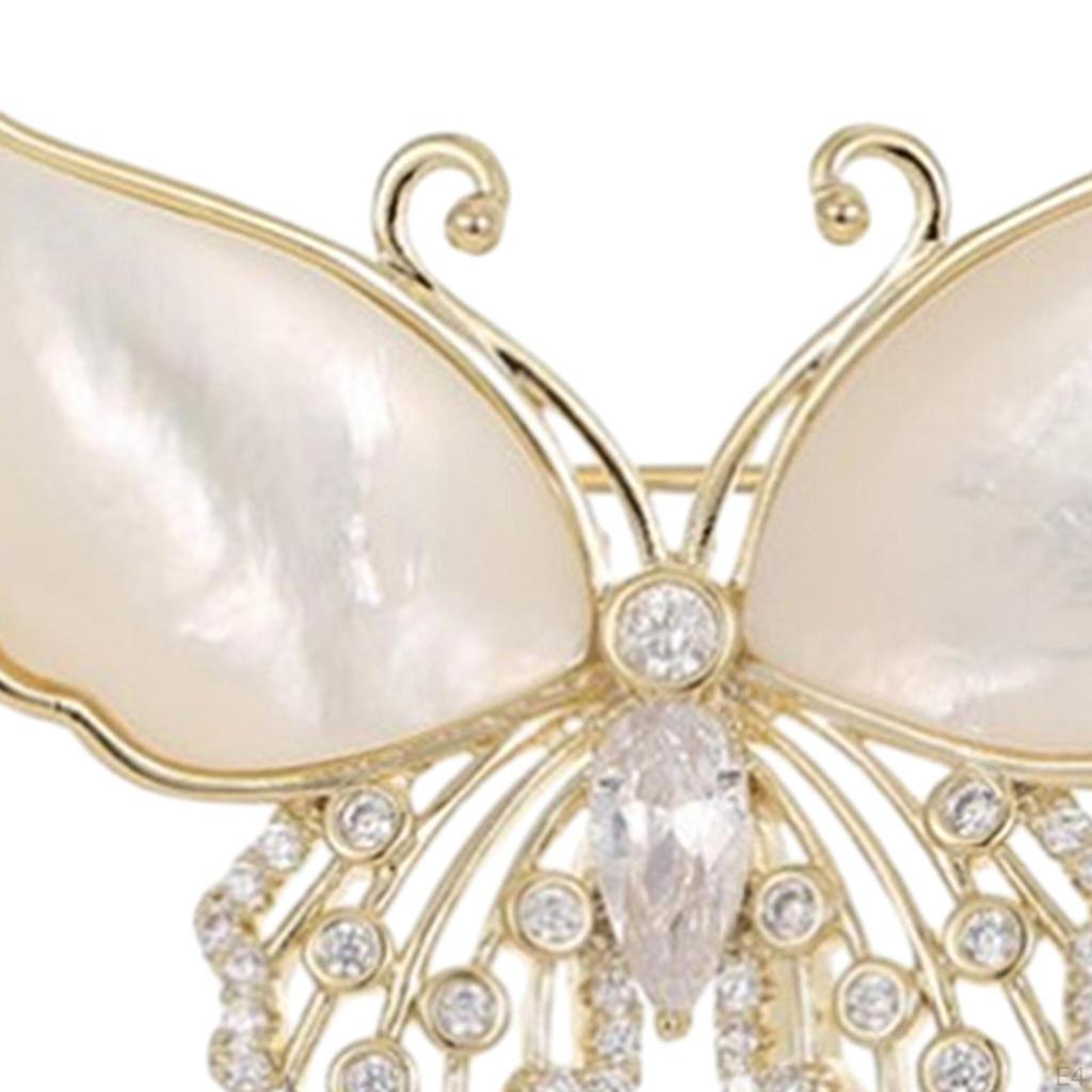 Butterfly Brooch Pin Rhinestone Decoration Badge Animal Lapel for Tuxedo Men