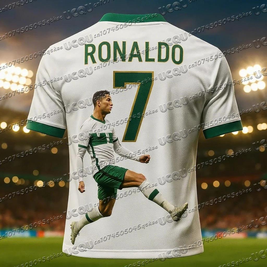 Football Jersey 3d Printed NO.7 Ronaldo Boys Girls Training Kids Sports Breathable Short Sleeve Children's T-shirt