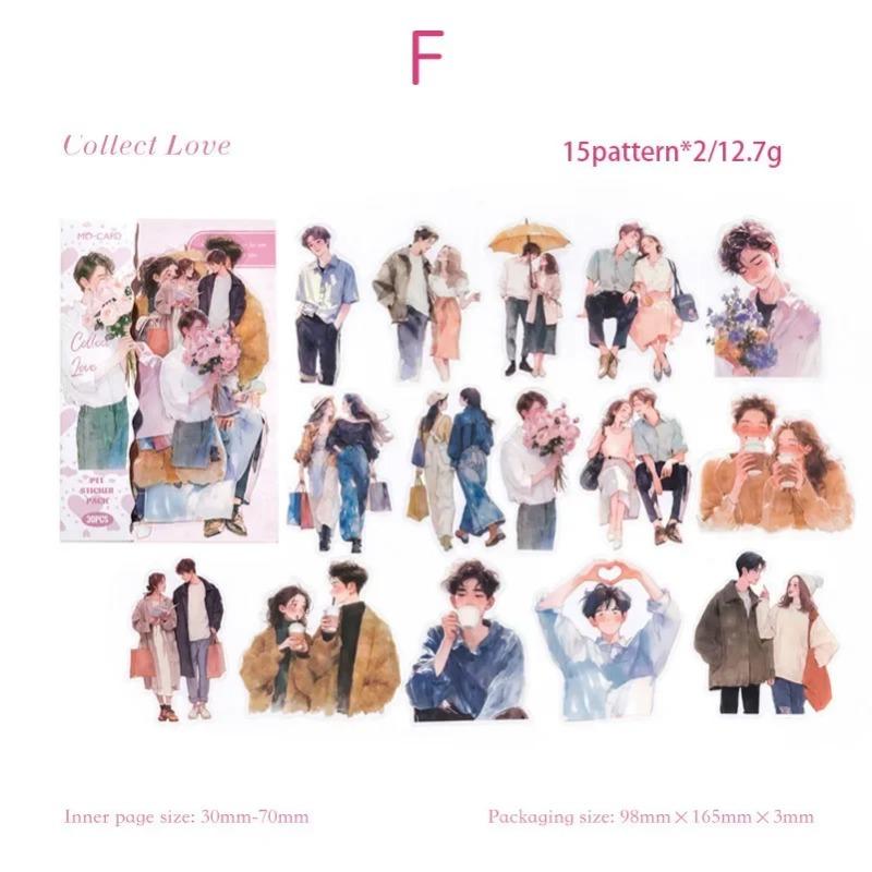 30 шт. милые наклейки с людьми ПЭТ-материалы мусорные наклейки для журнала Girl Life Series DIY скрапбукинг коллаж канцелярские принадлежности для декора