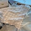 Bohemian Tassel Knitted Triangle Scarf Countryside Style Ethnic Style Crochet Flower Scarves Clothes Decoration White