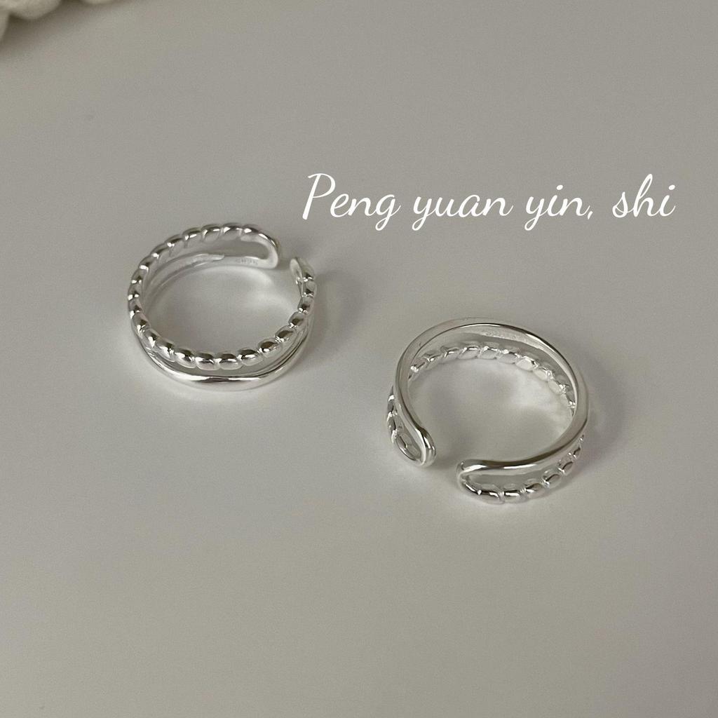 Серебряное кольцо Su Chuang S925 с двойным витым элементом для женщин - Простое, асимметричное, с ощущением высокого качества.