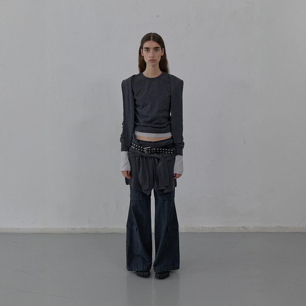 LCDC™ Tied Detail Knit Top (Melange Gray)