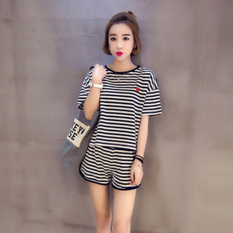 Женский пижамный комплект Пижама с коротким рукавом Топ Шорты 2 шт./компл.