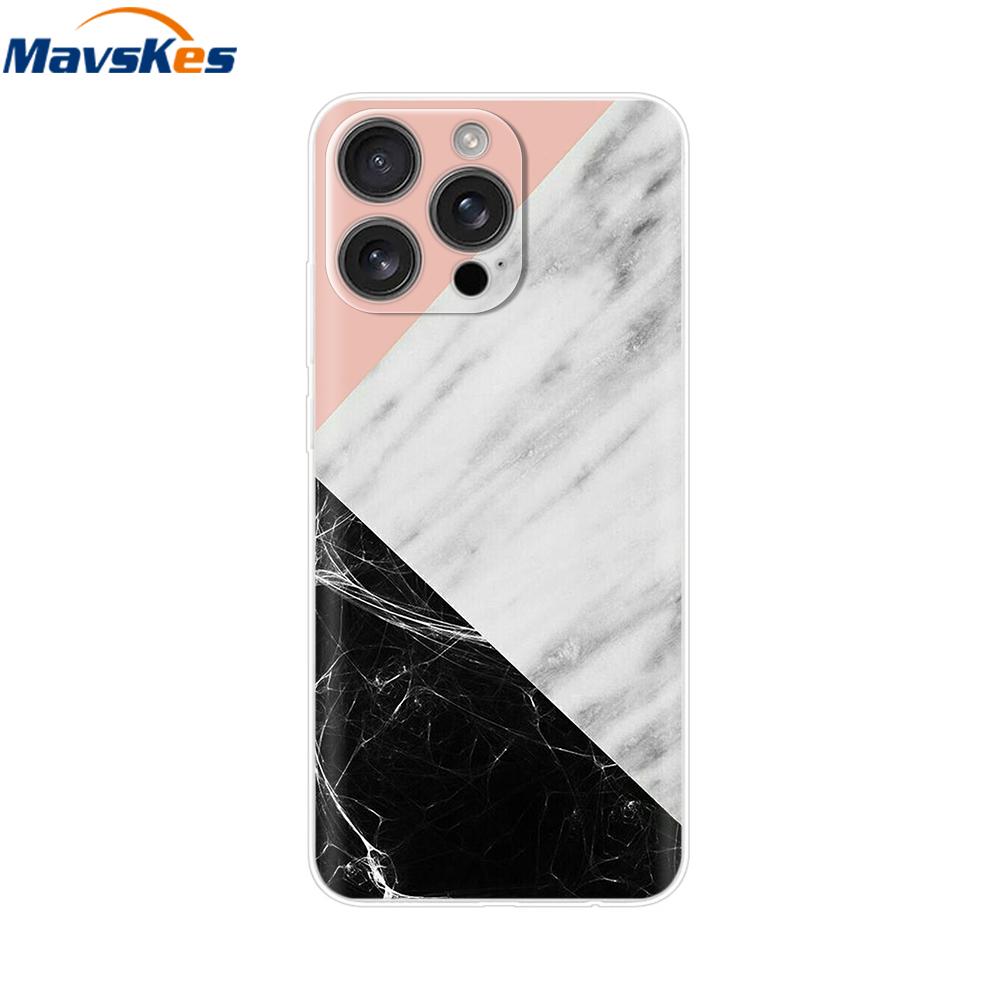 For iPhone 16 Pro Max Case Shockproof Silicone Bumper For Apple iPhone 16 Pro Max Plus Cover Soft TPU Phone Protector Shell Para