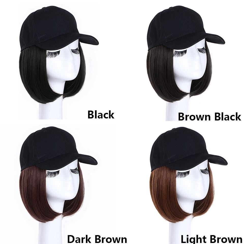 LUPU Синтетический парик для бейсбольной кепки, короткие прямые парики, черный, коричневый, регулируемые парики с естественным соединением для женщин