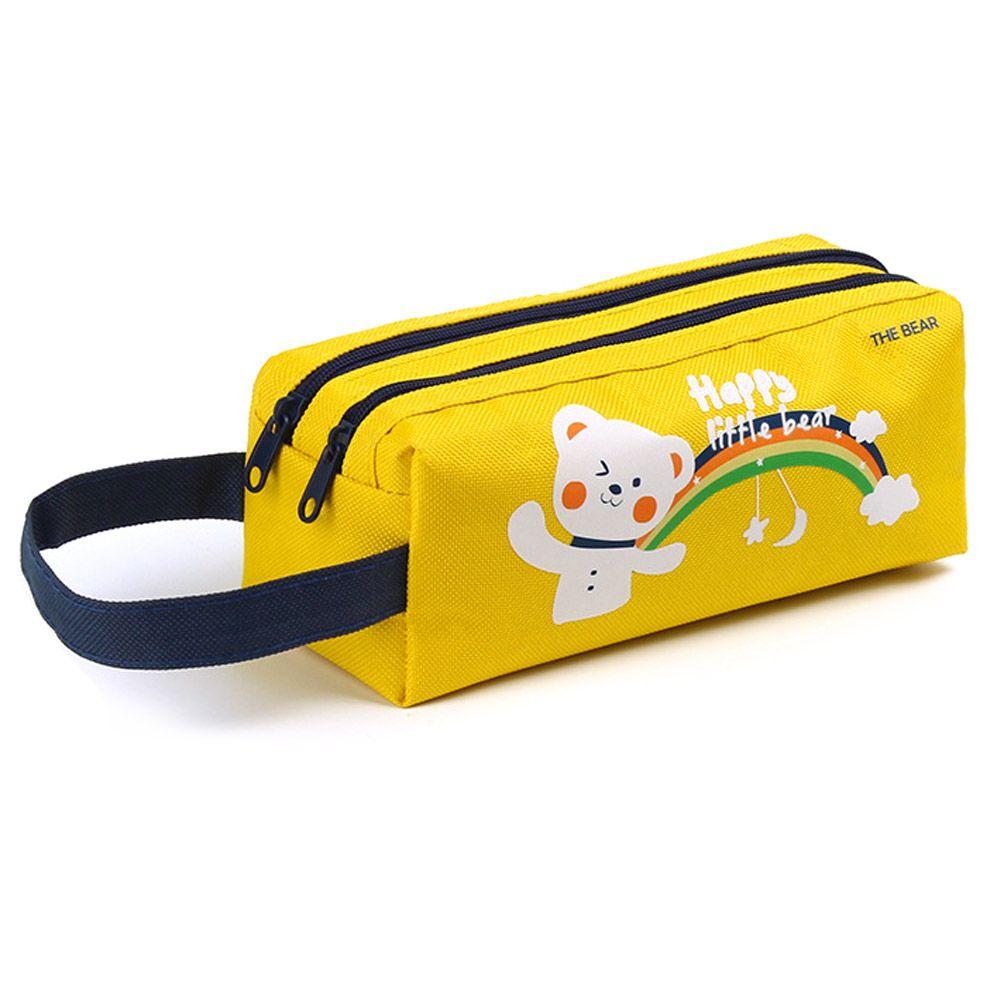 Новая вместительная двухслойная канцелярская сумка-карандаш с рисунком из мультяшной ткани Оксфорд