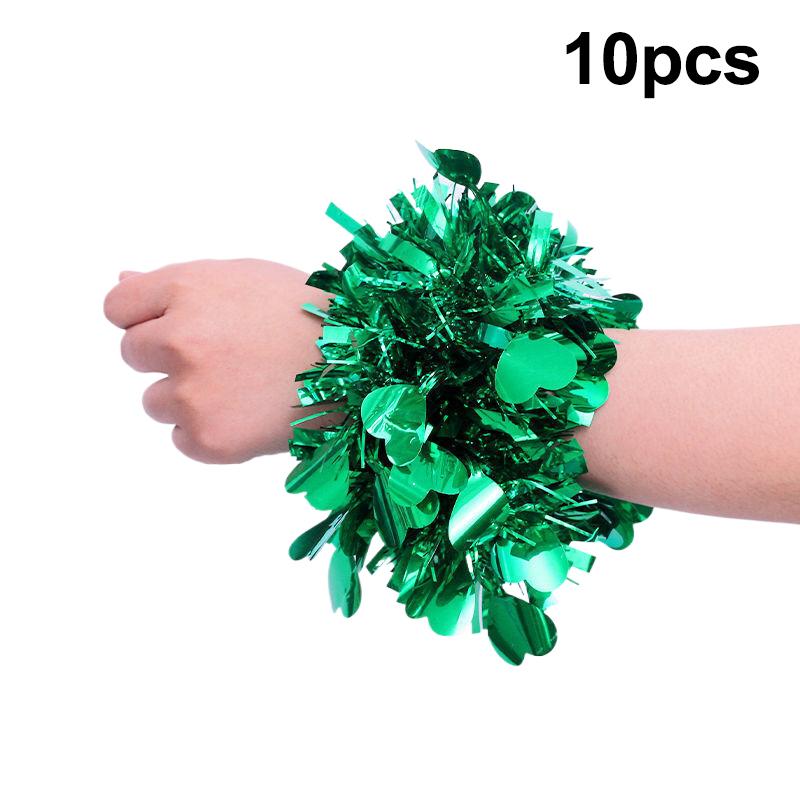 10 шт. Разноцветный мишурный браслет Эластичная лента Взрослые Дети Универсальный Реквизит для танцевального выступления Мишурный браслет на запястье для группы поддержки