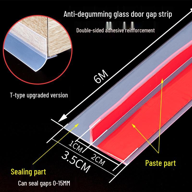 Yinuo Tech T-образный уплотнитель для низа двери для деревянных и стеклянных дверей